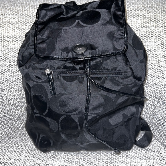 Coach Handbags - Coach Backpack Signature Black Nylon
